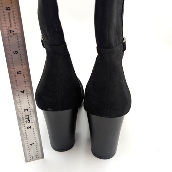Anne Klein Rya Block Heel Knee High Boots Side Zip Women's Black Size US10M EU41 - Picture 4 of 12